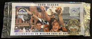 2000 COLORADO ROCKIES 20 Million Fans new pin with backing card - Picture 1 of 1