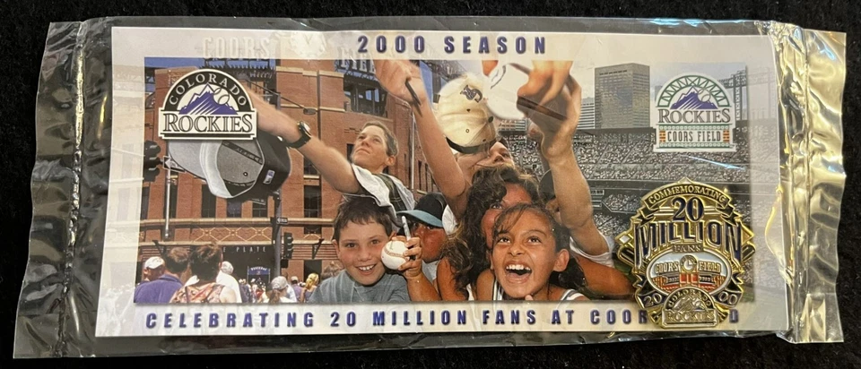 2000 COLORADO ROCKIES 20 Million Fans new pin with backing card - Image 1 of 1
