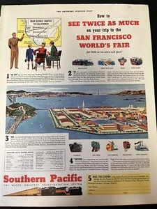 Original train AD: See twice as much #Southern Pacific #San Francisco World Fair - Picture 1 of 1