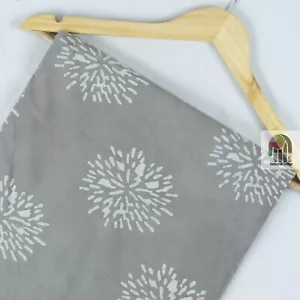 1 Yard India Kashish Cotton Fabric Grey Hand Dyed Block Printed Dabu Pure Cotton - Picture 1 of 5