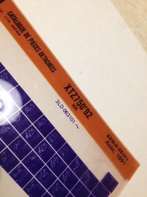 Yamaha XTZ750 XTZ 750 3LD5 92 Micro Enchufe Piezas List Catálogo Microficha - Imagen 1 de 2