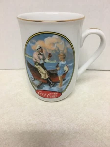 Seltene Coca Cola Kaffeetasse Teebecher am Meer N.C Wyath - Bild 1 von 5