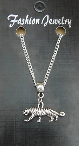 Tiger Pendant Necklace 18" or 24 Inch Chain Charm - Picture 1 of 6