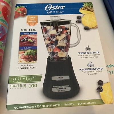 OSTER Starter Blend Blender, New in Box,8 SPEEDS 6 CUP, BLSTMP-BWM Black - Image 1 of 4