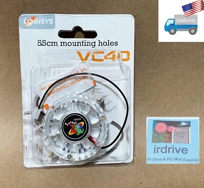 NEW Logisys VC40 40mm 2pin VGA Card Cooler fan w/ 55mm Mounting Holes + Paste - Image 1 of 4