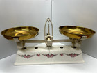 Antike Küchenwaage Krups Roberval  1910/20 Rosenmuster