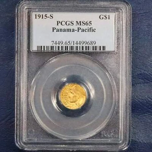 1915 S G1$ Panama Pacific Gold 1$ - PCGS MS65 - Picture 1 of 4