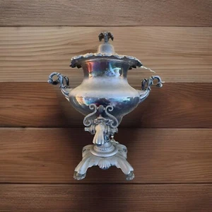 Antique Silverplated Coffee/Tea Samovar Urn - Rare See Pics Unknown Maker ? - Picture 1 of 18