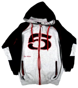 FUBU 5 The Collection Size XXL Zip-Up Gray Black Jacket Hoodie Athletics 05 VTG - Picture 1 of 5