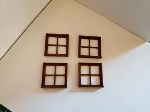 1:24 & 1:25 Scale Windows 4 pane G-Scale For Garage Dioramas Brown - Picture 1 of 2