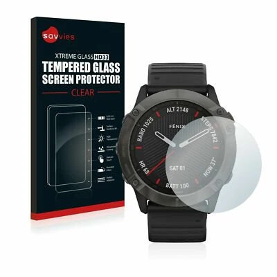 Garmin fenix 6X Pro , Savvies® Xtreme HD33 Tempered Glass Screen Protector - Imagen 1 de 4