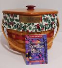Longaberger 1997 Christmas Collection Snowflake Basket Holly Liner Lid protector