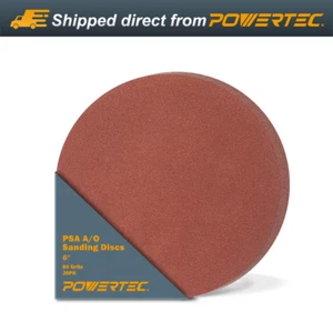 POWERTEC 110290-P2 6 Inch PSA Sanding Discs, 80 Grit, AO 4x36 Belt Sander, 20 PK - Picture 1 of 10