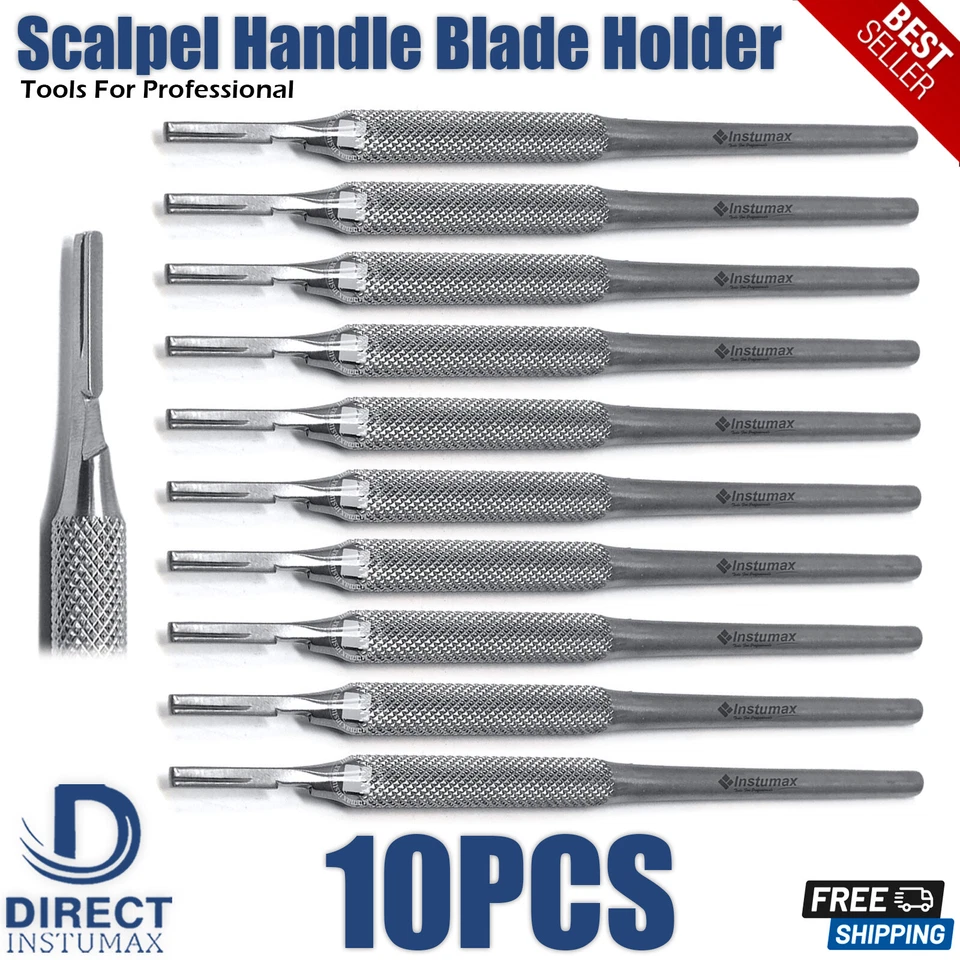 Dental Surgical Scalpel Handle Round Straight blade holder Stainless Steel - Image 1 of 1