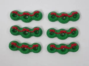 GeoTrax Christmas In Toy Town Train Set Replacement Parts - 6 Holiday Wreaths - Picture 1 of 2