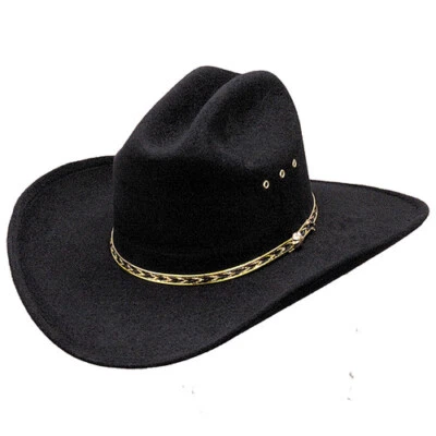 NEW! Black Faux Felt Cowboy Hat - Adult or Kids - Image 1 of 4