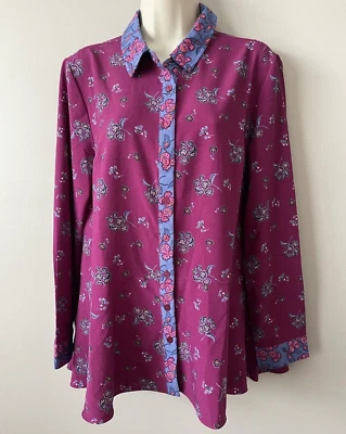 ISAAC MIZRAHI ¡EN VIVO! Blusa para mujer talla 10 peplum sedosa cuello coordinado puños Foto 1 de 4