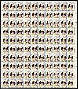 One Nation Indivisible Eagle Sheet of One Hundred 13 Cent Stamps Scott 1596 - Picture 1 of 1