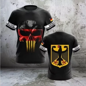 Deutsche Germany Flagge Adler eagle Sports Kurzarm T-Shirt Shirt Polyester - Picture 1 of 2