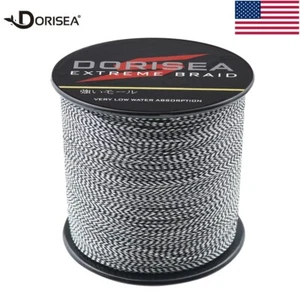 Dorisea 100M-2000M Black&White Extreme PE Braided Fishing Line 10LB-300LB USA - Picture 1 of 11