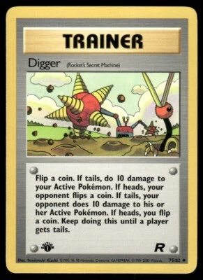 Pokemon Tcg Digger 75/82 Team Rocket Regular 1st edition WOTC NM - Image 1 of 2