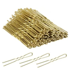 U Shaped Hair Pins, 100 Pcs Blonde Bun Hair Pins for Women Girls with Box  - Picture 1 of 7