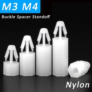 M3 M4 Nylon Push-In Standoff Pillar PCB Female Thread Hexagon Standoff Spacers - Picture 1 of 11