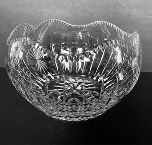 Large round cut crystal House of Igor Carl Faberge Empress Crown bowl Portugal - Picture 1 of 7