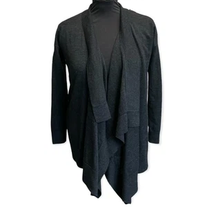 Cárdigan All Saints Gris Carbón Oscuro 100% Lana Frente Abierto Talla S - Imagen 1 de 8