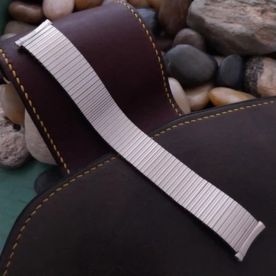 21mm 20mm 19mm Wide Bulova Stainless Steel Expansion 1970s Unused Watch Band - Image 1 of 4