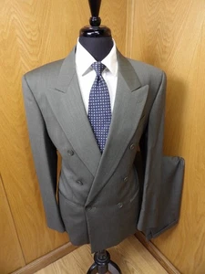 Traje Vito Rufolo Hombre 40L 32W X 34 Gris Tejido 100% Lana Doble Pecho L-#200 - Imagen 1 de 8