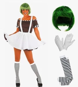 Damen Oompa Loompa Kleid Damen M Größe 8-10 Morph Anzüge Neu Komplett Kostüm - Bild 1 von 15