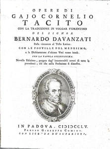 Werke von Gajo Cornelio Tacitus mit der florentinischen Vulgarübersetzung des Herrn  - Bild 1 von 2