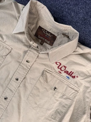 Camisa Walls Ranch Wear para Hombres Abotonada Manga Larga Logo Western XL Perla A Presión Foto 1 de 4