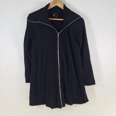 Ravel womens knit jacket size S black long sleeve zip rayon blend 119782 — 第 1/4 张图片