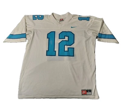 Camiseta de fútbol americano de colección años 90 Nike UNC North Carolina Tar Heels para hombre L #12 de gran tamaño Foto 1 de 4