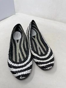 KATE SPADE Black White Woven Nappa Leather Loafers Ballet flats Slip On Shoes 10 - Picture 1 of 19
