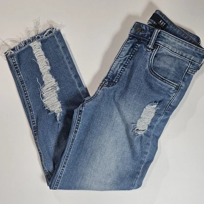 Kut From The Kloth Jeans Womens 2 Elizabeth Fab Ab Corp Straight Leg Distressed - Image 1 of 4