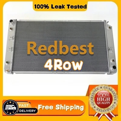 For 1994-1996 Chevrolet Impala Caprice Cadillac Fleetwood 4Row Aluminum Radiator - Image 1 of 4
