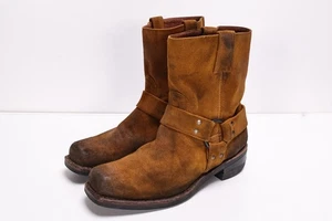 Vintage Frye Men’s Suede Harness Boots 9 D USA - Picture 1 of 11