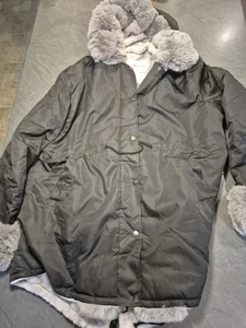 Aox Damen Winter Kunstfell Kapuze gefüttert warm Mantel Parka Jacke, Gr. 2XL 18-20 - Bild 1 von 6
