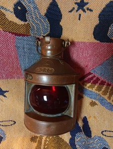 Vintage Copper Tung Woo Hong Kong PORT Nautical Lantern Beach Ocean Decor Neat - Picture 1 of 9