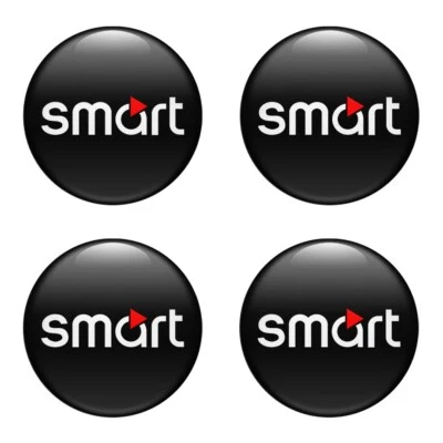 4x Smart Emblem Silicone Self-Adhesive Sticker Badge Wheel Cap Decal — 第 1/3 张图片