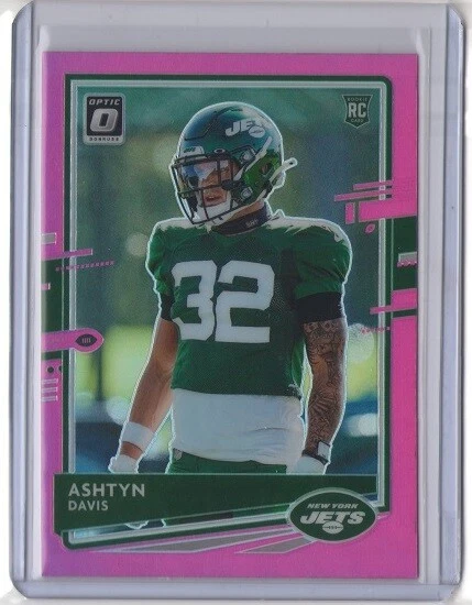 ASHTYN DAVIS 2020 Donruss Optic PINK Prizm RC Rookie #145 JETS California - Image 1 of 1