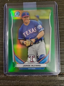 2014 Bowman Chrome GREEN REFRACTOR #150 #CTP-7 JORGE ALFARO RANGERS ROOKIE - Picture 1 of 2