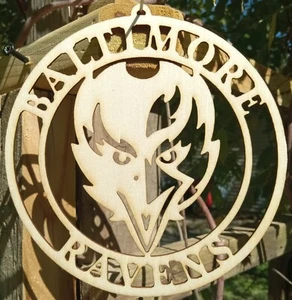 Baltimore Ravens Laser geschnitten Holz Fenster/Wand Dekor. Lack oder Beize fertig. 4"oder6" - Bild 1 von 8