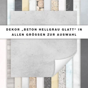 Fliesenaufkleber Dekor Beton Hellgrau Glatt | Für Küche und Bad | alle Größen - Bild 1 von 1