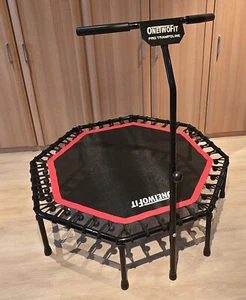 ONETWOFIT 122 cm Profi-Fitness Trampolin mit Verstellbarem Handgriff bis 150 kg! - Bild 1 von 5