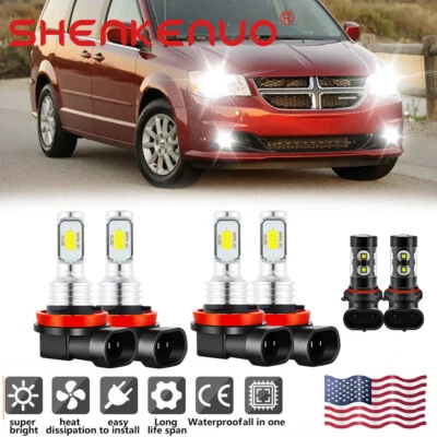 Combo de lâmpadas de faróis de neblina de LED para Chrysler Town & Country 2008 2009 6000K - Imagem 1 de 4