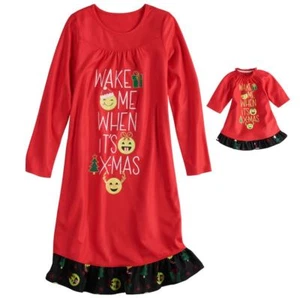 Girl 4-12 and Doll Matching Nightgown Christmas Clothes American Girl Dollie Me - Picture 1 of 1
